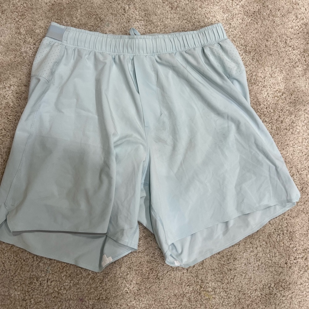 LULULEMON men’s running shorts light blue